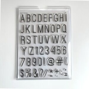 New Heidi Swapp 6x8" Clear Stamp Set & Stamp Sleeve August Alphas Numbers